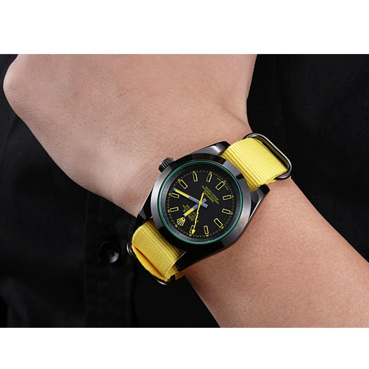 Best AAA Replica Sites Rolex Nylon Strap Yellow 621999 Milgauss Bamford 1027